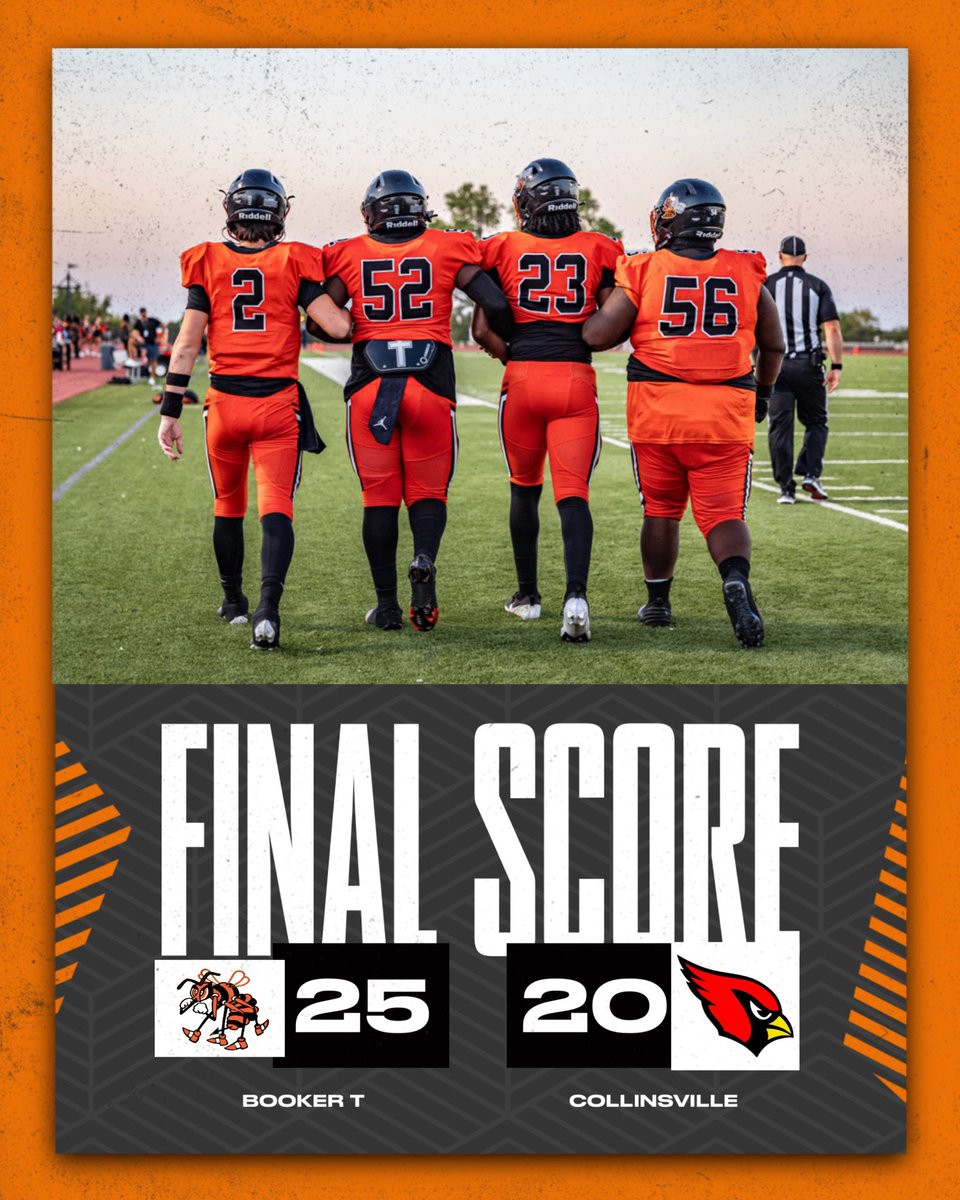 BookerTFootball's tweet photo. Final from the Hive! Join us next week as we host the Guthrie Bluejays! 
#HornetStrong #STING https://t.co/mZBjxR6QHn