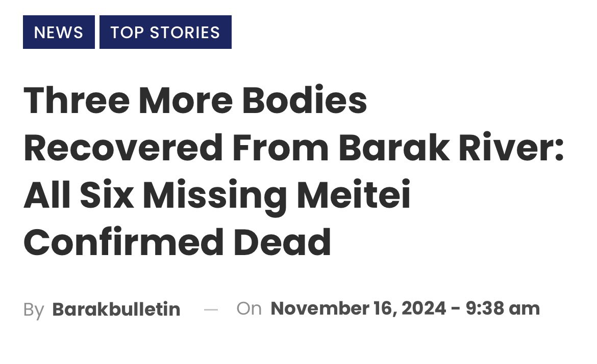 #KukiTerrorists brutally murdered babies, children, and defenseless Meitei women.

Humanity has lost; #KukiTerrorists murdered 6 Meiteis, including kids as small as 8 months, out of those kidnapped from #Jiribam.

#KukiBabyKillers  
#Justice4MeiteiHostages