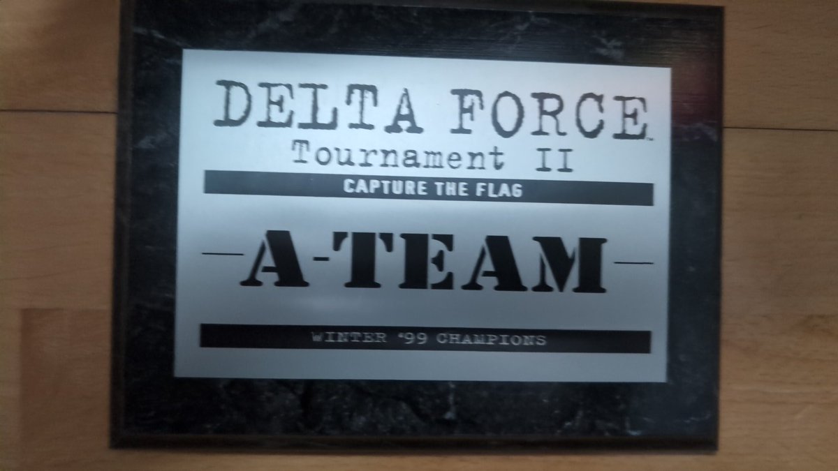 Failmorettv's tweet image. My &quot;pro&quot; gaming days from the original #DeltaForce game by #novalogic from 1997, 32 player fps.  Found this old thing, won some free games.  Played a tournament then played the devs