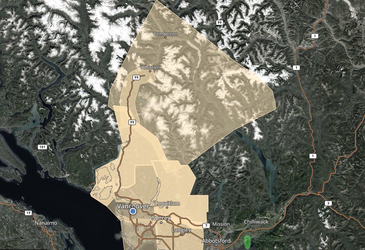 RyanVoutilainen's tweet image. Special Wx Stmts for Metro #Vancouver, #HoweSound, &amp;amp; #Whistler/#Pemberton w/ the nxt sys set to impact the area Sat late AM to Sun AM. Xpct hvy rain in the lowlands, snow in areas N of #Squamish, gusty winds nr the water &amp;amp; perhaps mixed precip at SFU/Wwood Plateau

#BCwx #BCstorm
