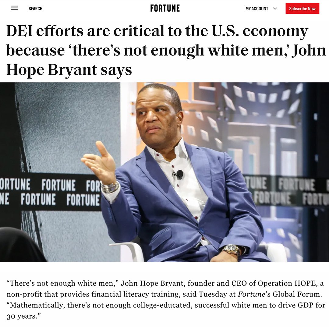 johnhopebryant's tweet image. Thank you, @Fortune, for the platform to share how financial literacy is the civil rights issue of our generation. Let’s bridge the gaps and create an economy that works for everyone.  #InclusiveEconomics #FinancialFreedom #CivilRight
