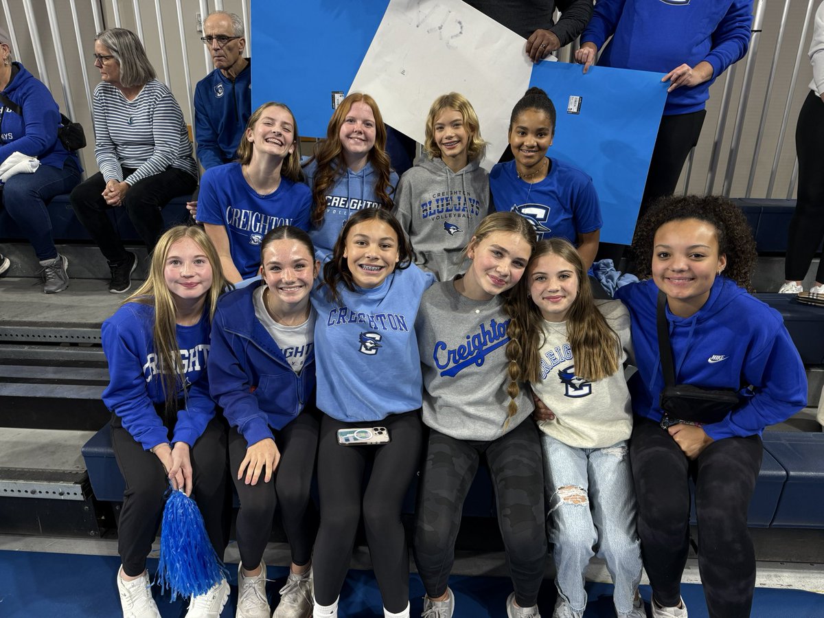 13GoldPremierVB's tweet photo. We had a great time cheering on Coach @Sydbreis4 and @CreightonVB Jays to a 3-0 win over Seton Hall! @Premier_VB #gocreighton https://t.co/CPiA3Bu5ke