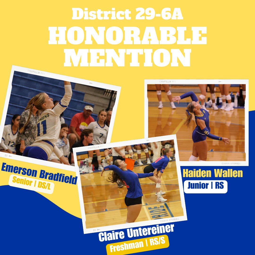 That’s A LOT of buffs! Congrats to Bella Andrews, McKenna Gobin, Ella Frost, Ashanti Littles, Becca Jubela, Emerson Bradfield, Claire Untereiner, and Haiden Wallen on their district awards! Way to make a statement in the district! 🦬💙💛