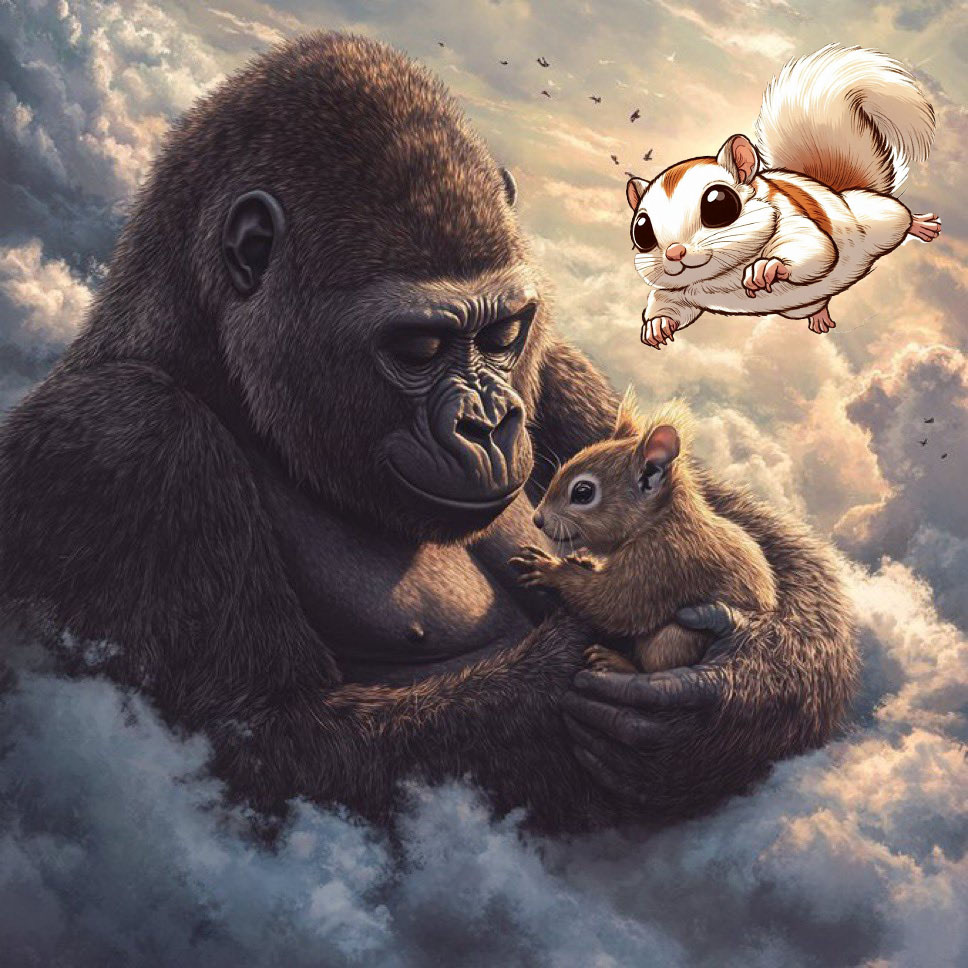 I flew up to the sky to visit Harambe and Pnut. They're resting peacefully 🐿