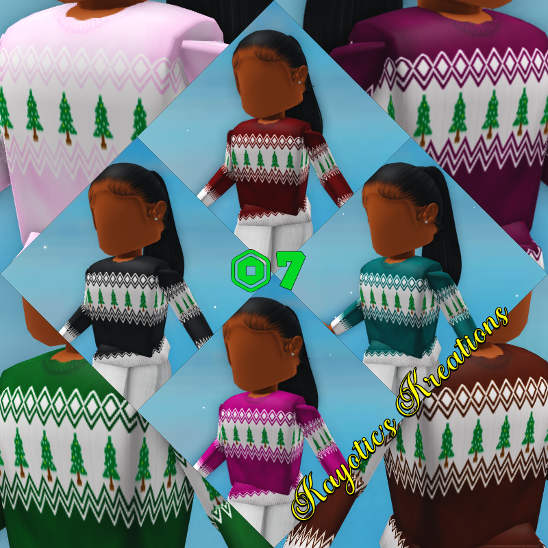 KayoticNeutral_'s tweet image. Hey, looking for some Christmas sweaters to wear? I have Christmas sweaters in 8 different colors available in my group, Kayotic's Kreations! 💎
 roblox.com/groups/3521397…… 
 - 
#roblox #robloxgroup #robloxclothingdesign
