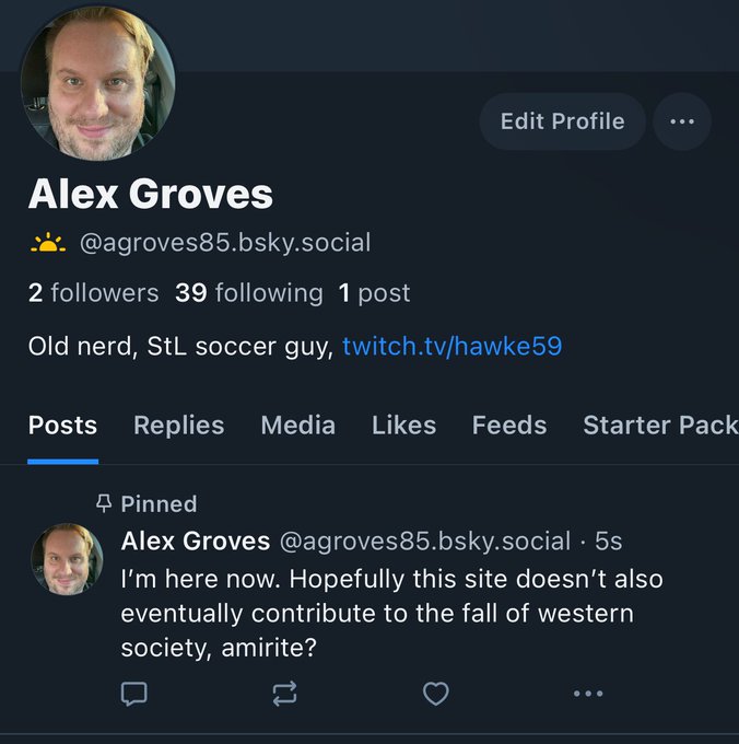 Hawke_Stream's tweet image. agroves85.bsky.social

Follow me there!