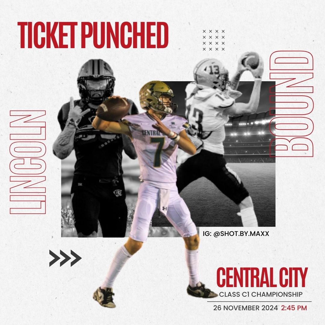 🚨HEADED TO MEMORIAL🚨

The Central City Bison battle it out to earn a spot in the Class C1 state championship at Memorial Stadium.

The Bison (11-1) defeated Sidney 29-12.