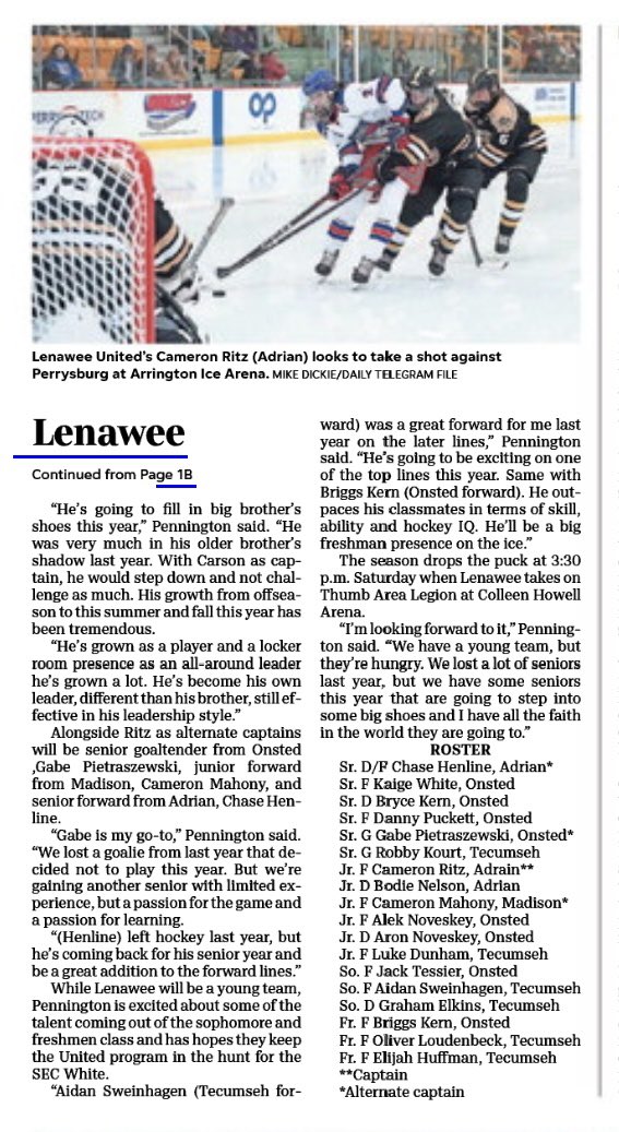 Lenawee United HS Hockey tweet media