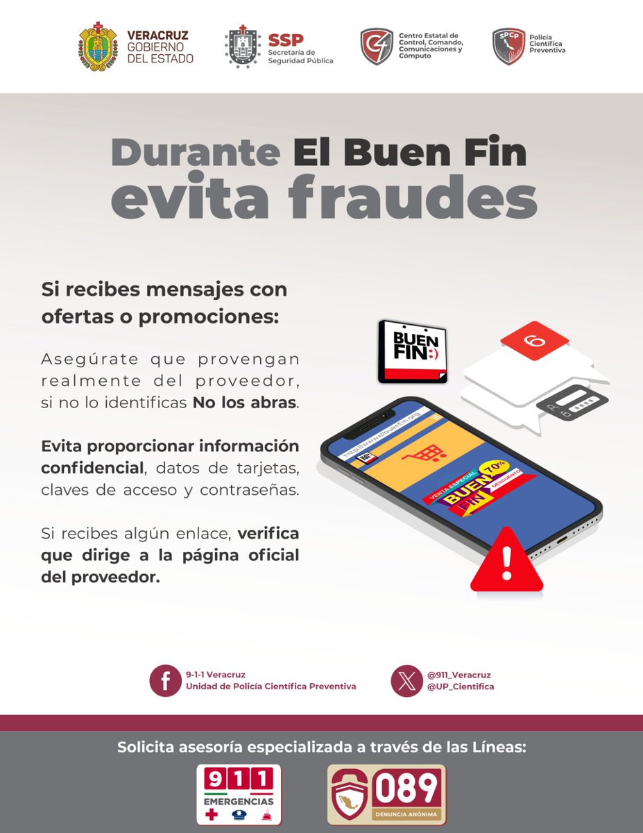 UP_Cientifica's tweet photo. Promover una cultura de ciberseguridad es importante para el Gobernador Cuitláhuac García Jiménez, por ello, la Secretaría de Seguridad Pública a través del C4 te brindan esta información: https://t.co/leLDAoqDlR