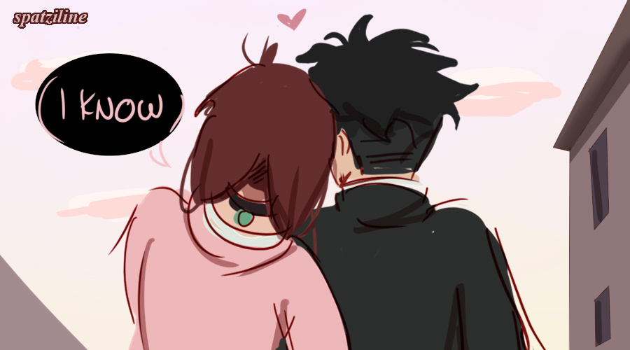 spatziline's tweet image. Okarun has a crush on Momo (incorrect quote) #dandadan #okamomo