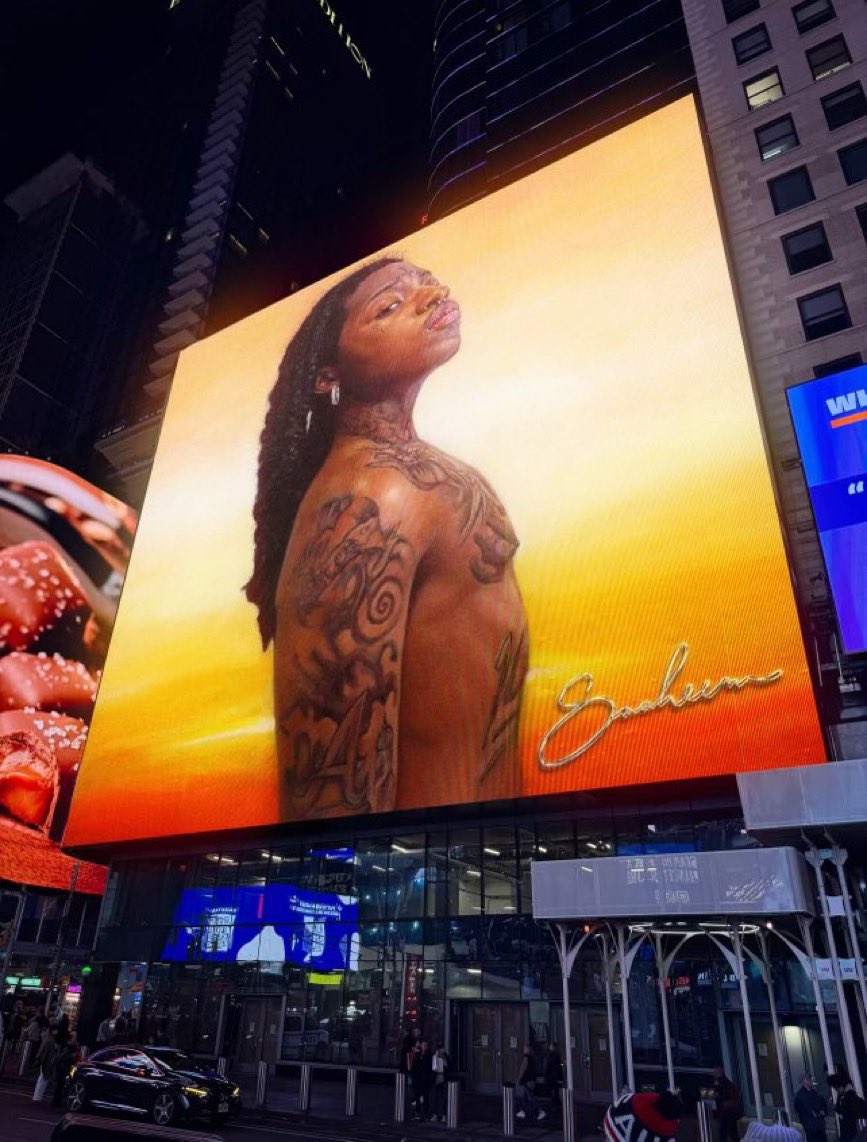 SahBabii’s billboard for ‘Saaheem’ in Times Square 🦑