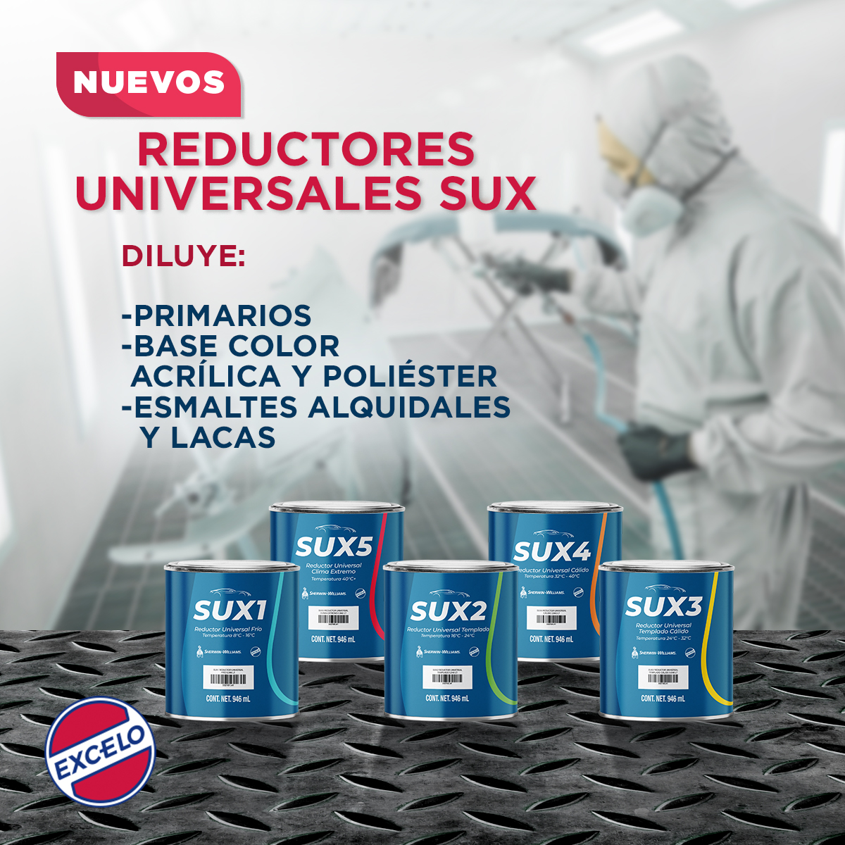SWautomotiveMx's tweet image. ¡Conoce los nuevos Reductores Universales SUX!

La línea cuenta 5 diferentes reductores para utilizar de acuerdo con la temperatura de aplicación. ¡Adquiérelos hoy!

#SherwinWilliamsAutomotive #RepintadoAutomotriz #Excelo