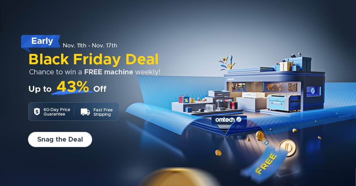 OMTech Laser (@omtechlaser) on Twitter photo 🌟 OMTech Black Friday Mega Sale is ON! 
🎯This is our biggest sale of the year. You absolutely cannot miss this! 
💗With OUR OFFICIAL Facebook code FBOfficialSave.
K40 $549.99 
(With code FBOfficialSave))
Polar350$1,804.99
 (With code FBOfficialSave))
✅60-Day Price  Guarantee 🌟 OMTech Black Friday Mega Sale is ON! 
🎯This is our biggest sale of the year. You absolutely cannot miss this! 
💗With OUR OFFICIAL Facebook code FBOfficialSave.
K40 $549.99 
(With code FBOfficialSave))
Polar350$1,804.99
 (With code FBOfficialSave))
✅60-Day Price  Guarantee