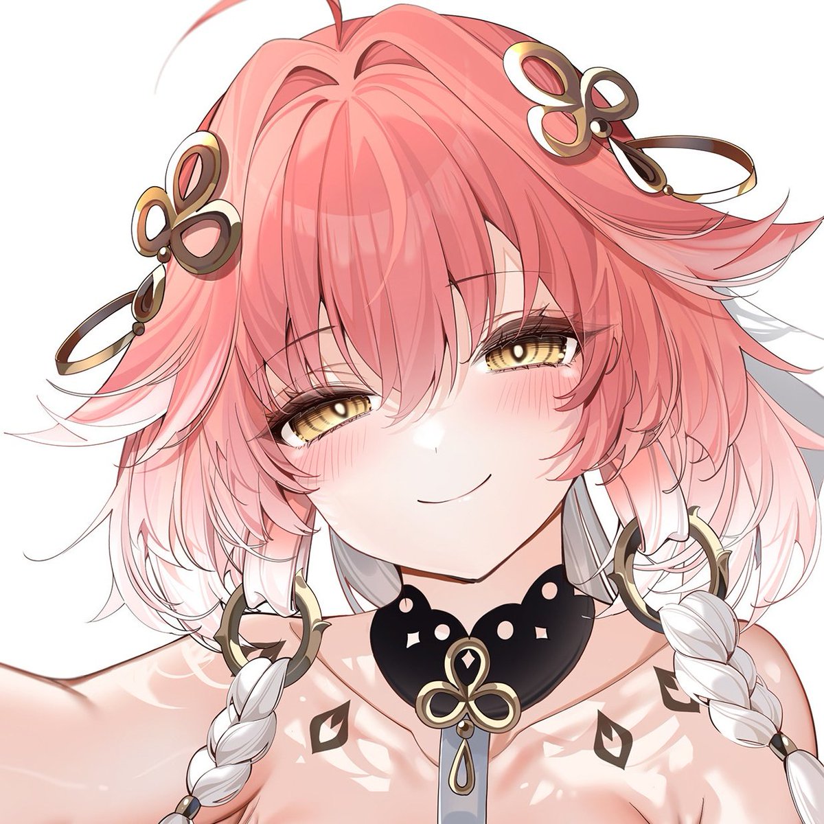 KyuubiEternity's tweet photo. Fortunately for him, she's also not the type to turn away from a challenge. 

Victory will taste much sweeter when he's the one with a flustered expression. ✨️ https://t.co/xRsVIn4R3j