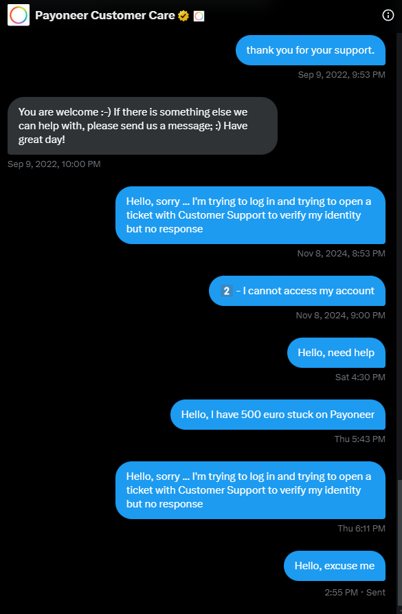 GeoPerspective's tweet photo. @Payoneer_Help @fiverr @Payoneer So, no support through twitter anymore? https://t.co/CFux1gbqDa