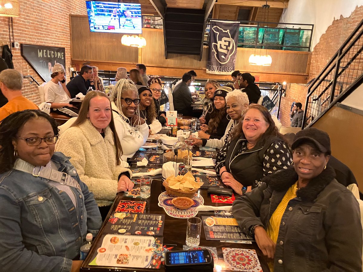 CUaunties's tweet photo. #CUaunties have started to arrive in Boulder to cheer on our nephews! Reporting in from: Ohio, Florida, Georgia, North Carolina, Texas, California and Colorado. Can’t wait to see everyone tomorrow for the Buff Walk. We will be right by the ticketing window! 🦬✨ #SkoBuffs 
@CUBuffsFootball