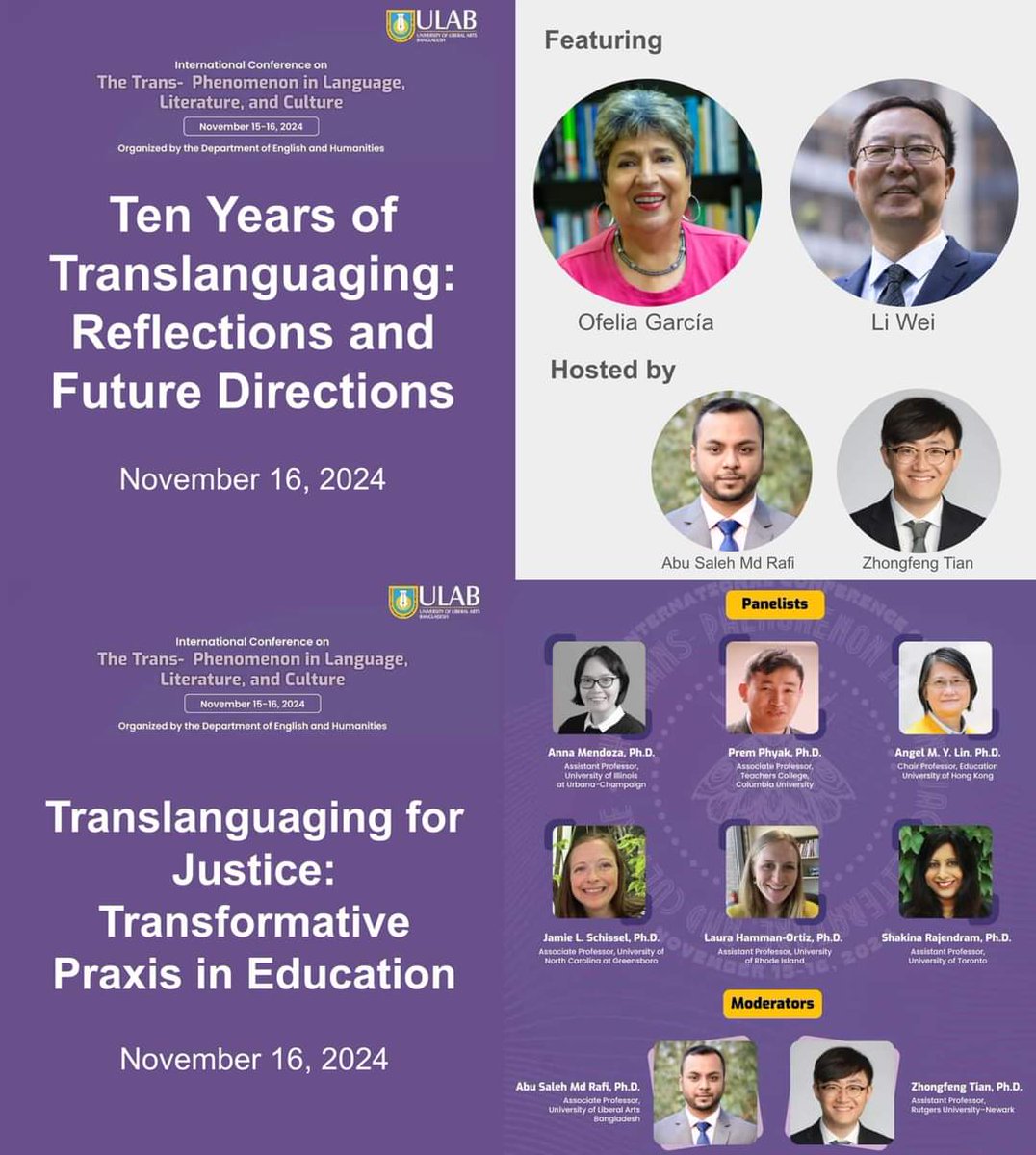 Thrilled to be celebrating 10 years since the launch of <a href="/ofelia_otheguy/">Ofelia García Otheguy</a> &amp; <a href="/professorliwei1/">Li Wei 李嵬</a>'s seminal book on translanguaging and speaking on this panel with such wonderful colleagues and collaborators!