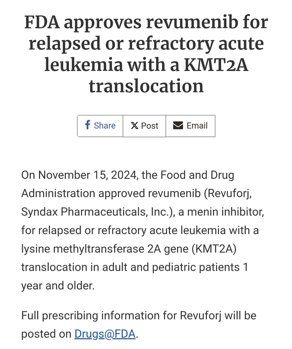 nihardesai7's tweet image. Menin inhibitors are here ๐๐ผ
#MedTwitter
fda.gov/drugs/resourceโฆ