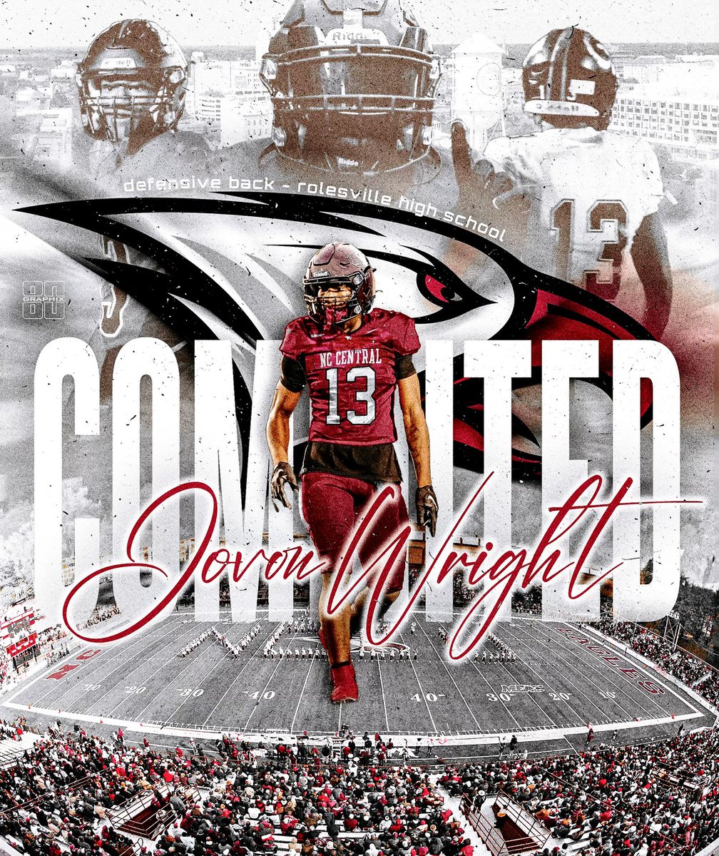 Extremely blessed to announce my commitment to North Carolina central University. Thank you to everyone who has supported me and #AGTG.<a href="/CoachTOliver/">Trei Oliver</a> <a href="/CoachCoard/">Courtney Coard</a> <a href="/CoachMcRae21/">Tony Mcrae</a> <a href="/CoachThompson6/">Coach Jesse Thompson</a> @CoachMattNCCU <a href="/RRACKLEY9/">Coach Ranier (Rack) Rackley</a> <a href="/kev_red52/">Kevin Reddick</a> <a href="/CoachRagland919/">Coach Ragland 👑</a> <a href="/RamsFootballNC/">Rolesville Rams Football</a>