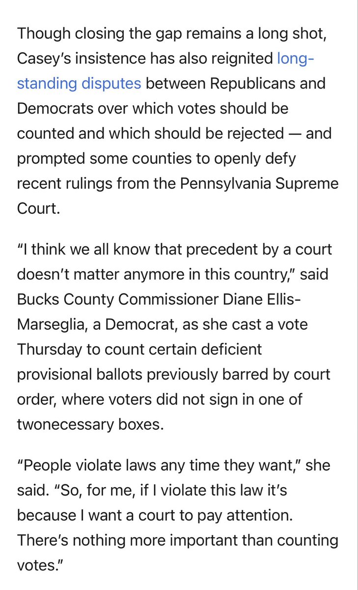 AmyKremer's tweet photo. Bucks County Commissioner Diane Ellis-Marseglia is defying the Pennsylvania Supreme Court and counting ballots which should not be counted.

The Pennsylvania State Police should arrest her immediately. https://t.co/iSsAgsbwYA