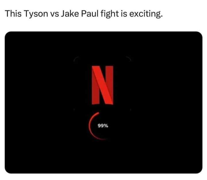 WalterJCronk's tweet image. Live update of how the Tyson vs Paul fight is going 🤣 #netflx #TysonVsJake #TysonXPaul #TysonPaul #TysonvsPaul #tyson #MikeTysonvsJakePaul #MikeTyson