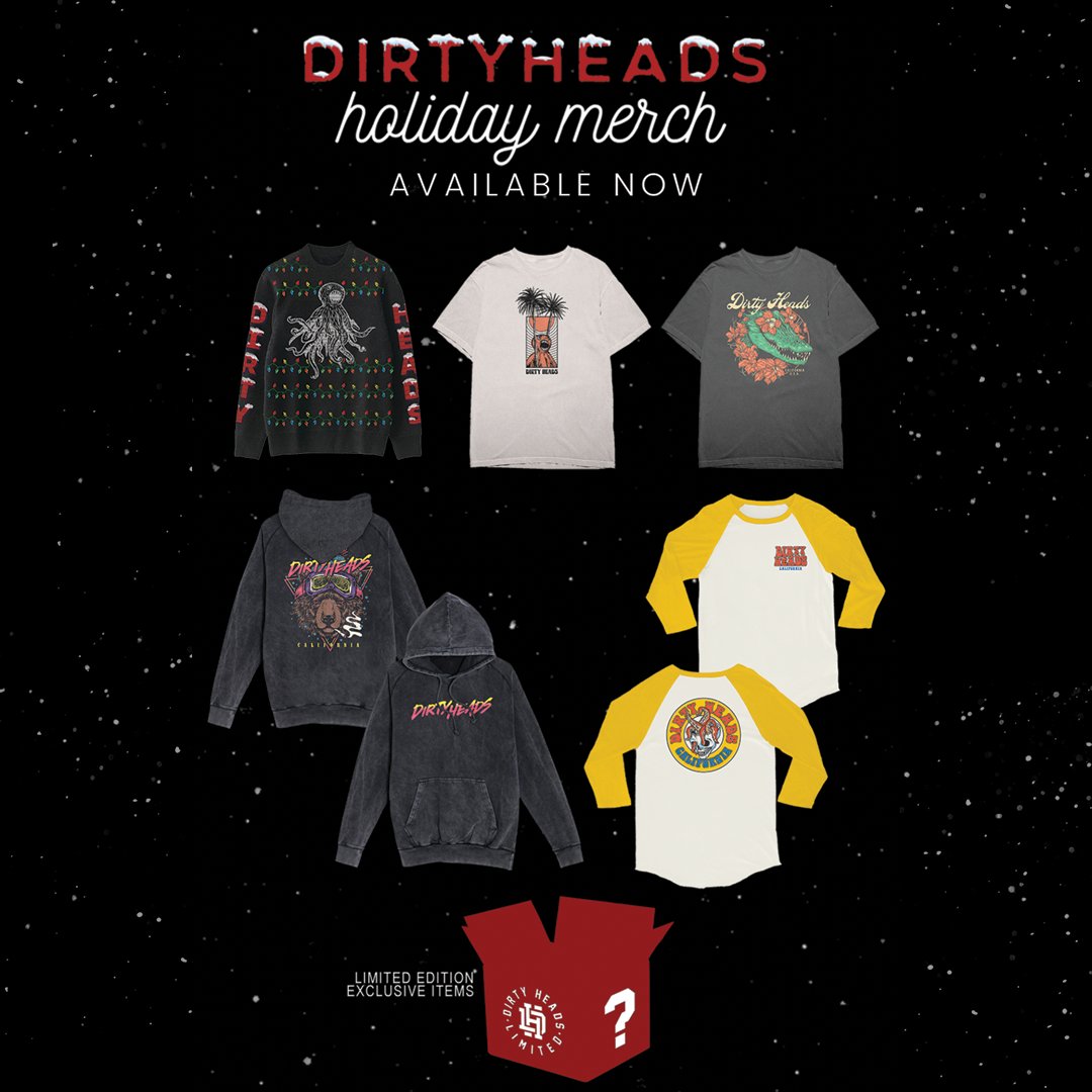 It may still be November, but the brand new holiday merch is here 🎄 You guys already know we like to get festive around here as early as possible. Get it for yourself, get it as a gift, whatever you like to do 📦 shop.dirtyheads.com
