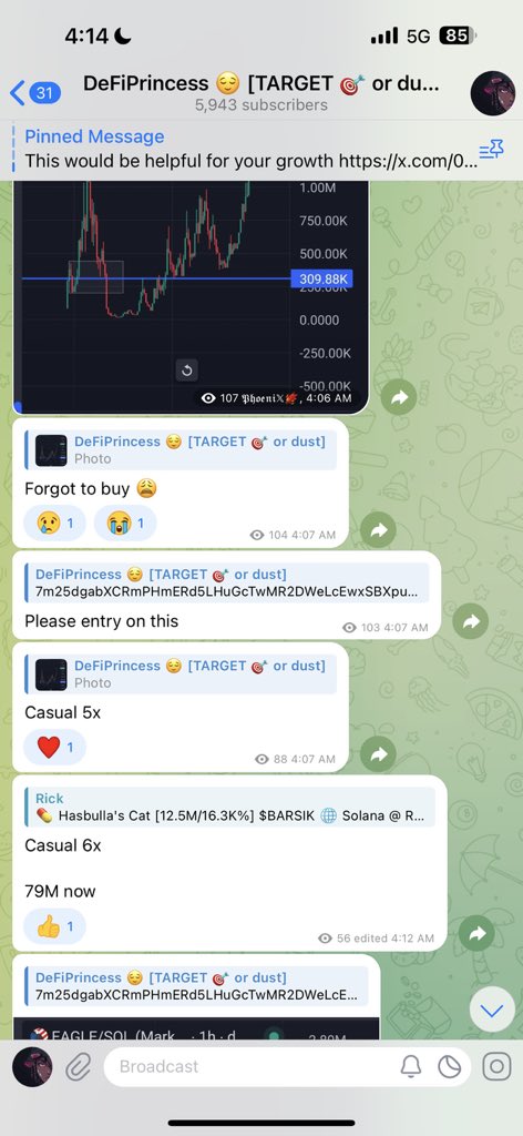 Just dropped 2 5x’s in my journal channel (link in bio)

It’s amazing that people make money from my trades

I got another DM from a girl that made $500 for the first time in her life 

We’re here to change lives !