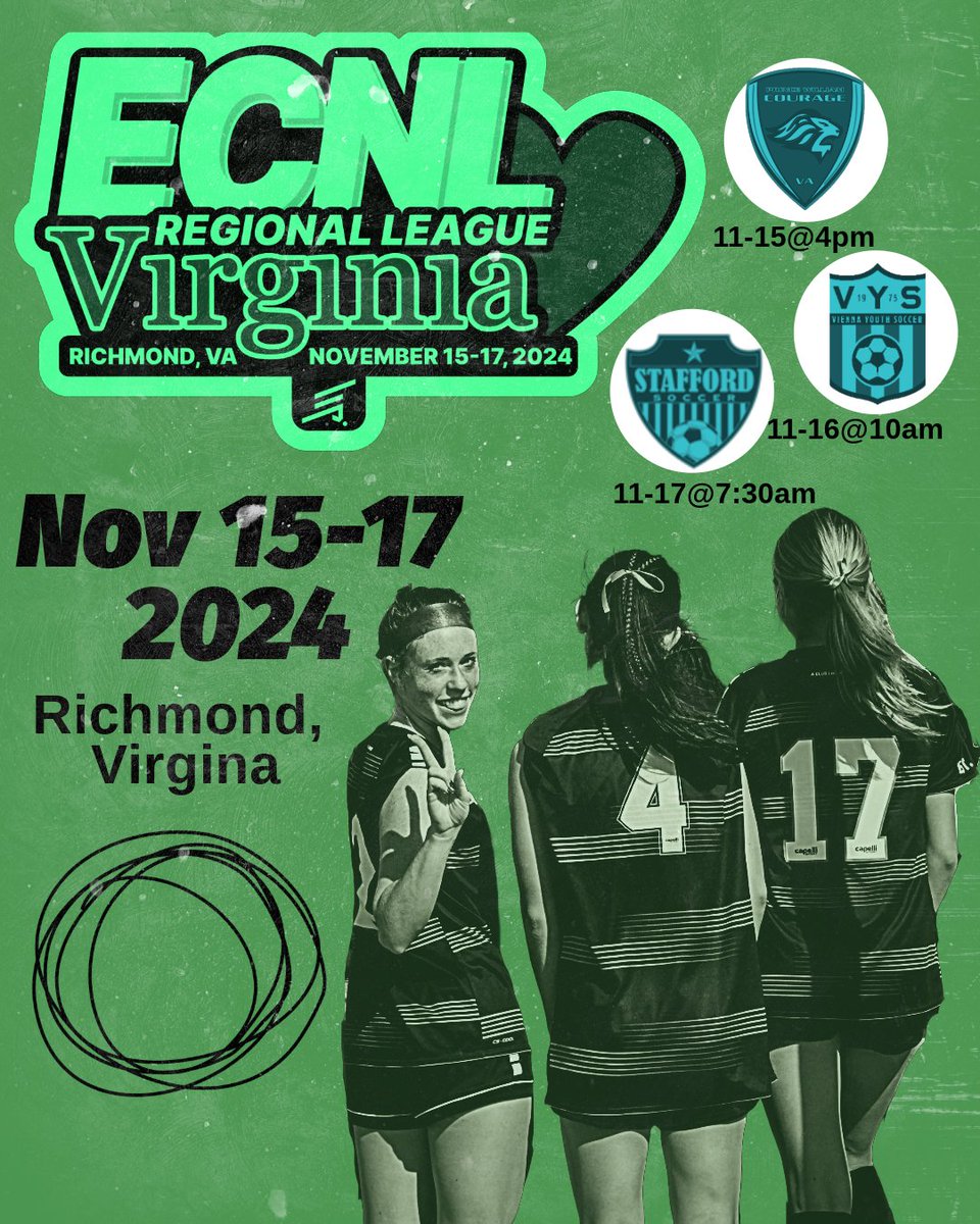 🍀S H O W C A S E W E E K E N D🍀 SLSG Girls Fall Classic College Showcase
1ST GAME 🆚 PWSI Courage ECNL RL G07/06
📍 River City Sportsplex - Field #01 @ 4pm, 11-15-24
2ND GAME 🆚 Vienna Youth Soccer ECNL RL G07
📍 River City Sportsplex - Field #08 @ 10m 11-16-24 3RD GAME 🆚 NTX