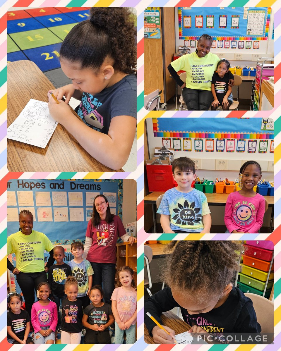 Kindness Day Pictures:
Writing kindness cards to friends, and we wore motivational/kind shirts today. Ms. Ormonds Kindergarten Class!
SEL in Action at Fox Road!