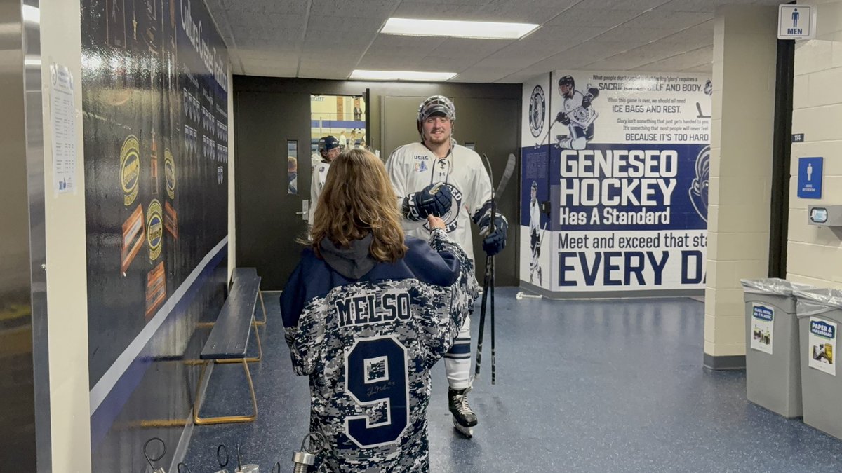 davidterry55's tweet photo. @GeneseoHockey was great tonight!

Sophie’s first game of season &amp; best  part of night with favorite Ice Knight @sean_melso! https://t.co/1VUdqQRaSz