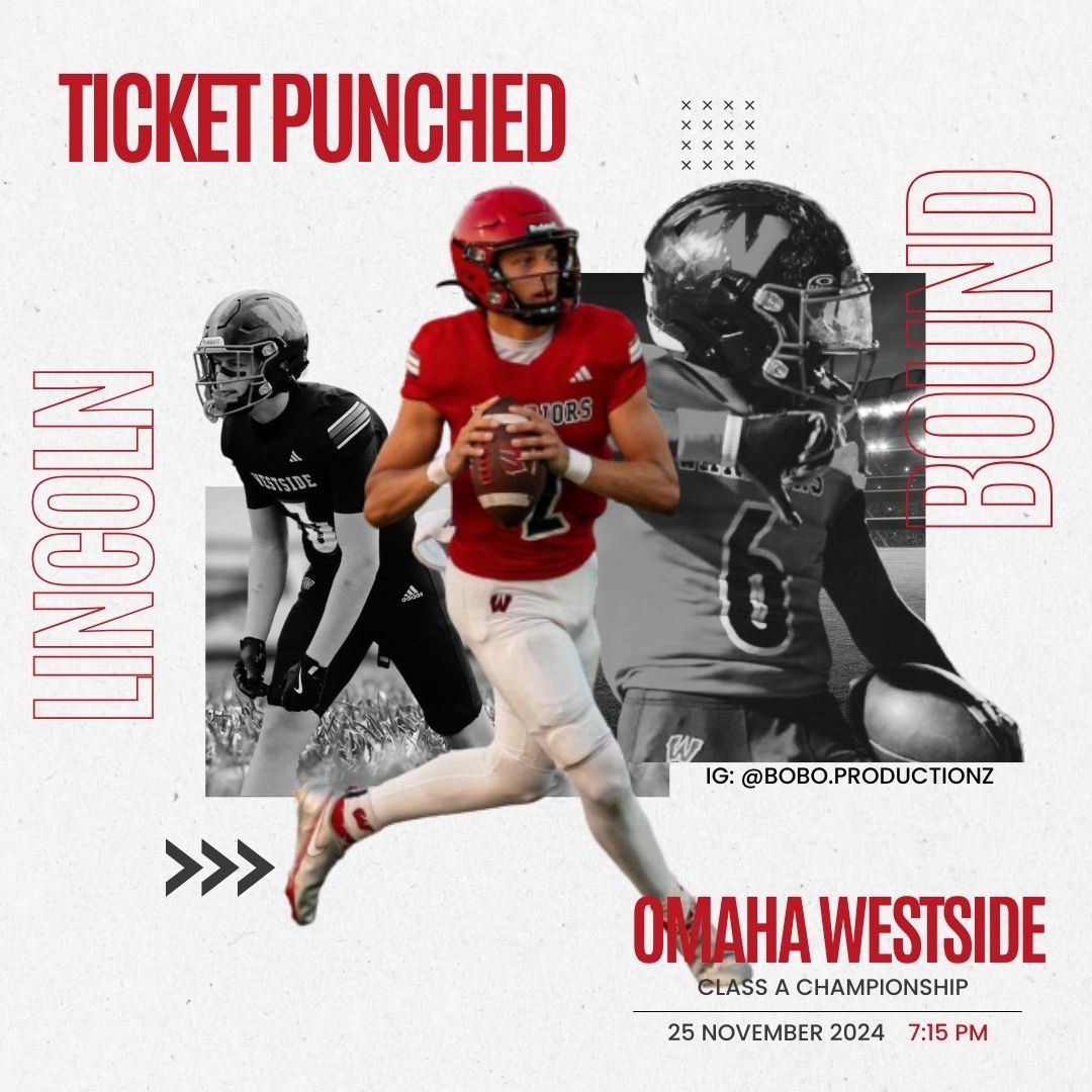 PrepRedzoneNE's tweet photo. 🚨HEADED TO MEMORIAL🚨

The Omaha Westside Warriors keep rolling as they earn a spot in the Class A state championship at Memorial Stadium.

The Warriors (12-0) defeated Omaha North 47-14. https://t.co/6sZsufbhzt