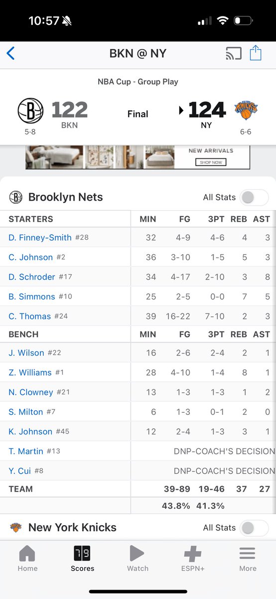 itscalvinbohn's tweet photo. @espn who broke box scores on mobile? This is every single game in app. Nobody has a name this long! Show me points! https://t.co/chQnCBkW82