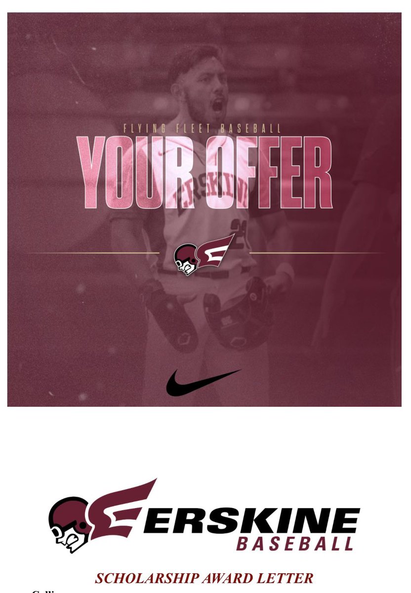 C_Mac05's tweet photo. Honored to receive an offer from the Flying Fleet of Erskine College Baseball. ⚾️⚾️⚾️🙏
@CoachCroc @scottybateman28 @NolanPrince6 @CoachJPrince12 @wrenhsbaseball @FleetBaseball @JowersLhelite9 @CSBBaseball https://t.co/WlWNgjd1AV