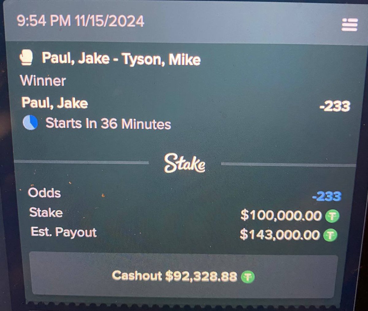 When <a href="/jakepaul/">Jake Paul</a> wins tonight I will send $1000 USD each in $BRETT <a href="/BasedBrett/">Brett</a> to 3 people who comment + RT this