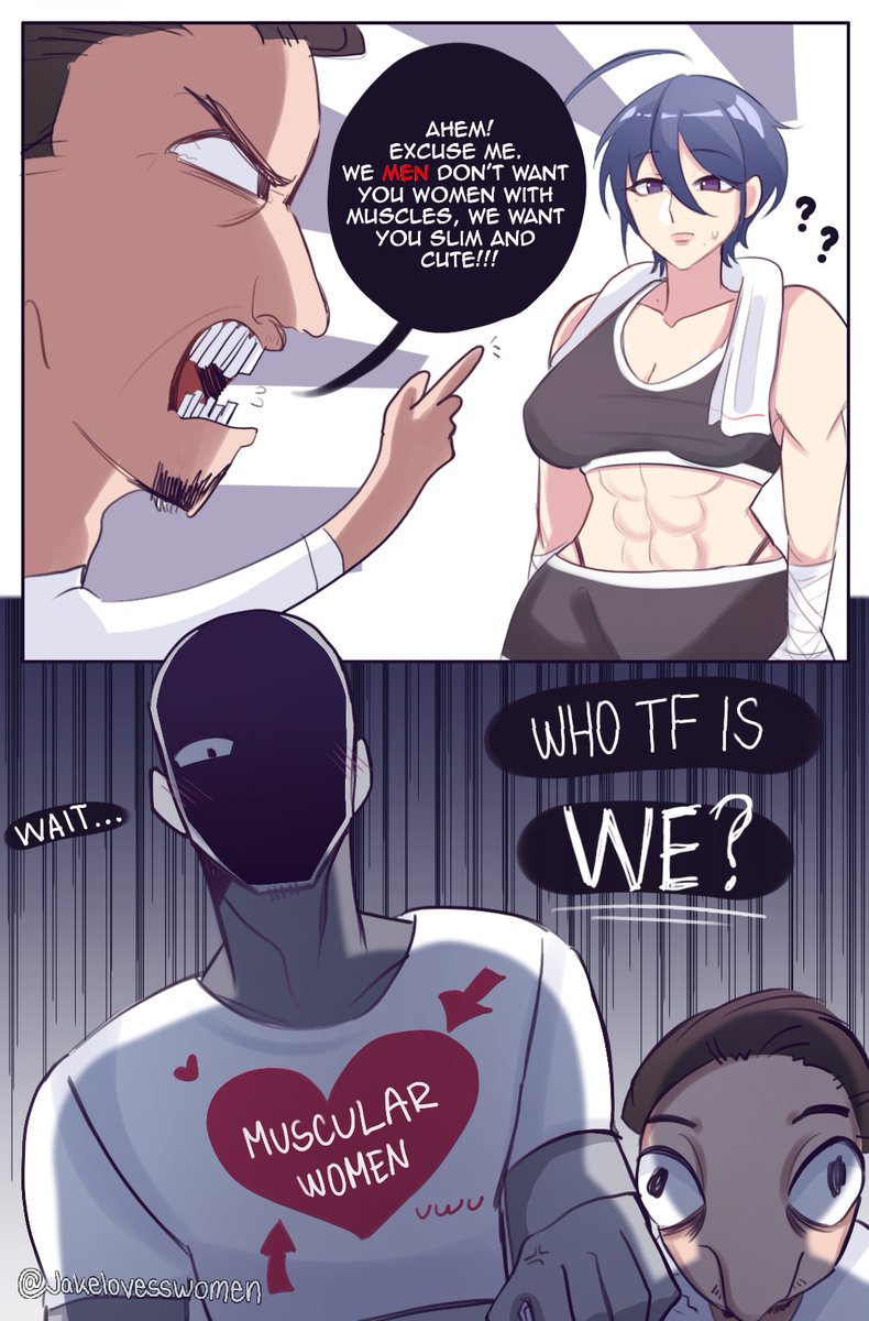 morgzkun's tweet photo. Who? Us? Who's we? men? Males? Species with schlongs? Wdym us? Like us us? 

#rkgk #tomboy #musculargirls https://t.co/4WeYEPGsHf