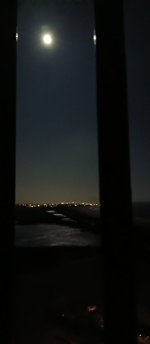 A full super beaver moon from the cape may lighthouse.