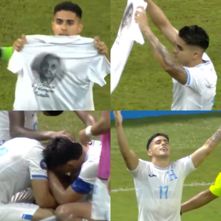 InvictosSomos's tweet photo. Luis Palma le dedicó su DOBLETE contra México a su abuelita, quien, lamentablemente, falleció hace un par de semanas. Nunca antes había marcado 2 goles en un mismo partido internacional con la Selección absoluta de Honduras. Y sí, hoy lo logró. El triunfo fue por y para ella. Qué momento para El Bicho Palma. DEDICATORIA HASTA EL CIELO.