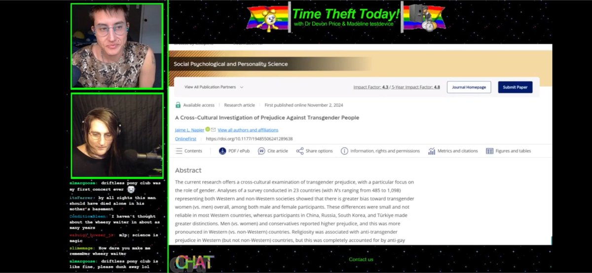 madeline j. restdevice (@testdevice_) on Twitter photo We broke down this whole paper on Time Theft Today! It was so fascinating hearing <a href="/drdevonprice/">Devon Price</a> break down this paper. The cis author herself was surprised by the result, and does not use the term transmisogyny once. We stream on twitch, Vod 🔗 below! We broke down this whole paper on Time Theft Today! It was so fascinating hearing <a href="/drdevonprice/">Devon Price</a> break down this paper. The cis author herself was surprised by the result, and does not use the term transmisogyny once. We stream on twitch, Vod 🔗 below!