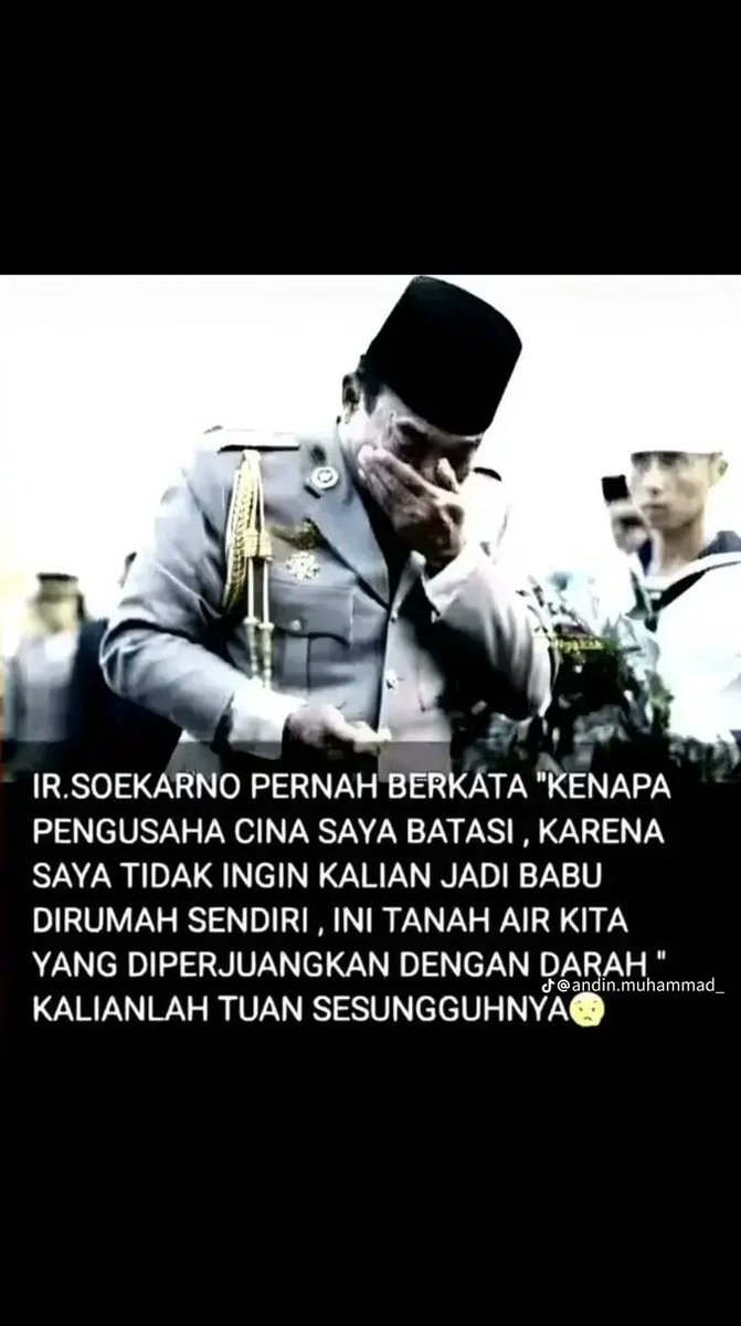 <a href="/mohmahfudmd/">Mahfud MD</a> <a href="/msaid_didu/">Muhammad Said Didu</a> Kata presiden Ir.Soekarno , ingat bukan kata saya. Jangan di bilang sy rasis 🇮🇩🇮🇩