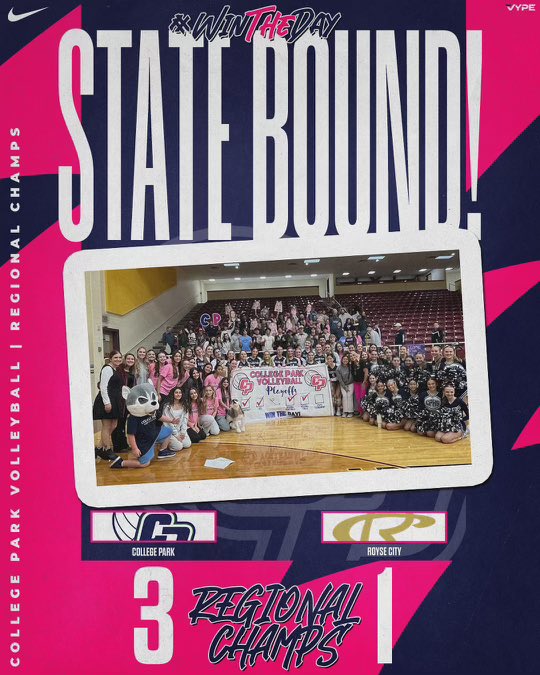College Park Vball (@cpvbcavs) on Twitter photo STATE BOUND BABY!๐๐๐ผFINAL4๏ธโฃ! What an AWESOME night to be a CAVALIER!๐ฅณSo incredibly proud of these girls and their TEAM!๐คฉThis was a HISTORY MAKING WIN FOR CPVB!! And our heart, fight & determination was on full display! BIG CONGRATS! You deserve this!๐คฉ๐๐ผ๐๐ช๐ผ #WINTHEDAY #FAM1LY STATE BOUND BABY!๐๐๐ผFINAL4๏ธโฃ! What an AWESOME night to be a CAVALIER!๐ฅณSo incredibly proud of these girls and their TEAM!๐คฉThis was a HISTORY MAKING WIN FOR CPVB!! And our heart, fight & determination was on full display! BIG CONGRATS! You deserve this!๐คฉ๐๐ผ๐๐ช๐ผ #WINTHEDAY #FAM1LY