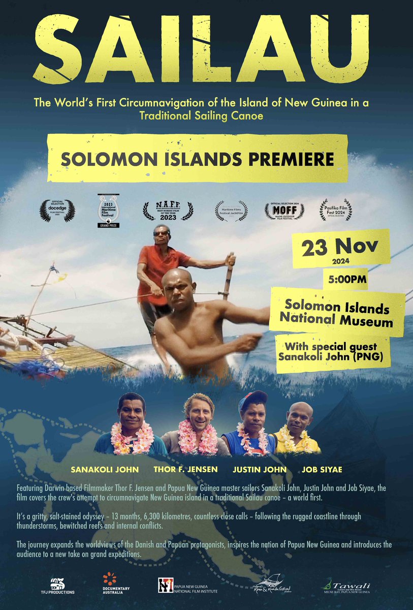 NativeLenSI's tweet image. We are thrilled to support the Premiere of "SAILAU" in Solomon Islands. 🇸🇧#voyaging #filmfestival #pacificIslands #adventures #SailauFilm #NewGuinea