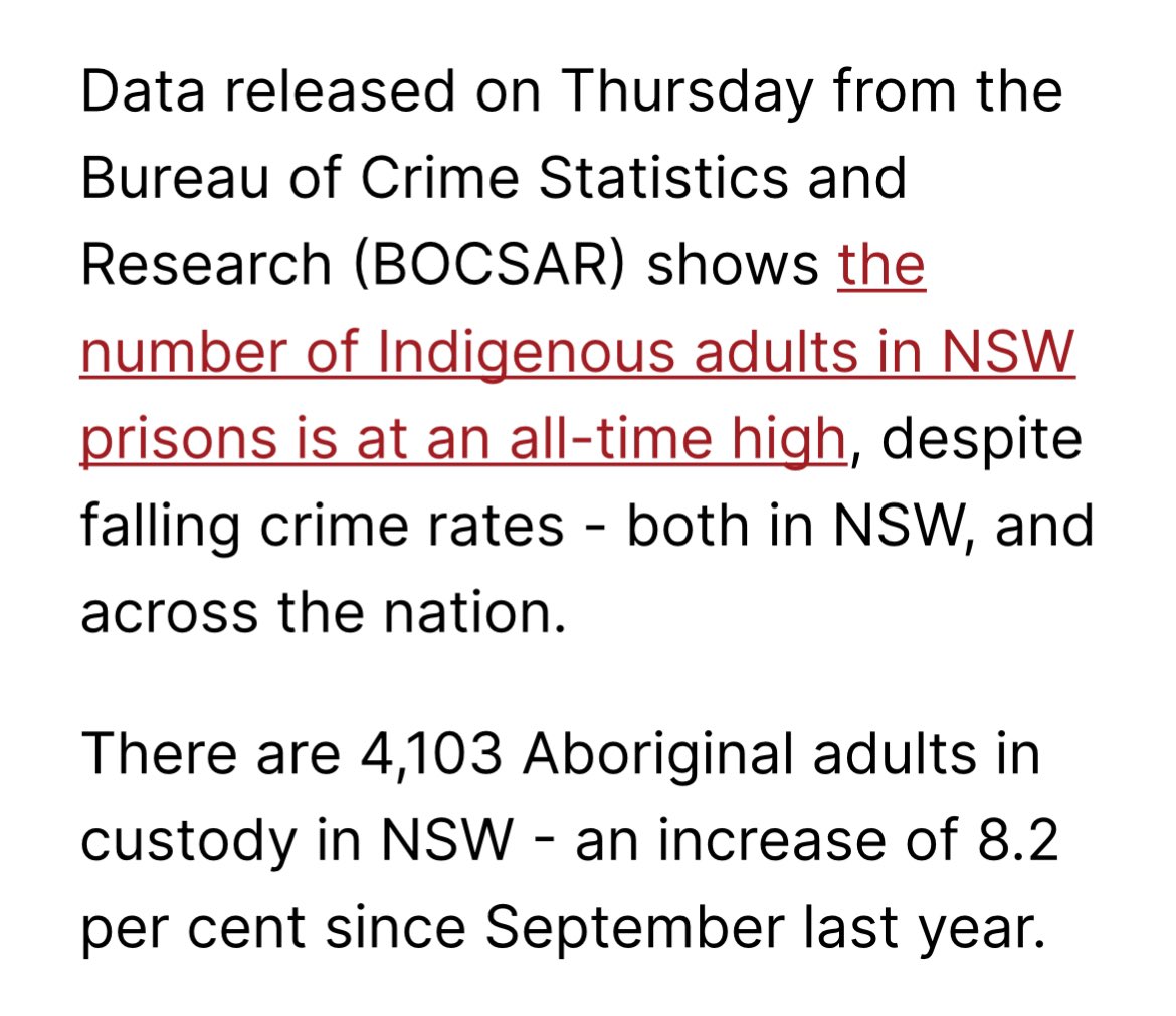 Sue Higginson 🌳 Now On Bluesky (@suehigginson_) on Twitter photo People you need to know & scream! Under NSW Labor the number of First Nations people in prison is now the highest ever on record. The Bureau of Crime Statistics & Research has confirmed an 8.2% increase since Sept ‘23. Premier <a href="/ChrisMinnsMP/">Chris Minns</a> your law & order agenda is dangerous! People you need to know & scream! Under NSW Labor the number of First Nations people in prison is now the highest ever on record. The Bureau of Crime Statistics & Research has confirmed an 8.2% increase since Sept ‘23. Premier <a href="/ChrisMinnsMP/">Chris Minns</a> your law & order agenda is dangerous!