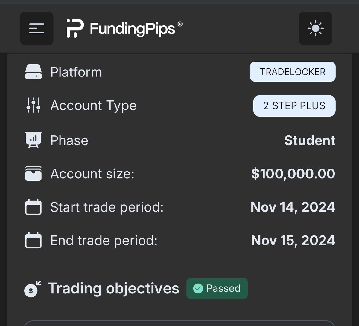 AllTradingNow's tweet photo. Passing Funded challenge is all about risk to reward ratio. I had only 28% win rate but my avg wins are 1:1.8 and i passed within 2 days 100k challenge @fundingpips https://t.co/2ovsHsOB9r