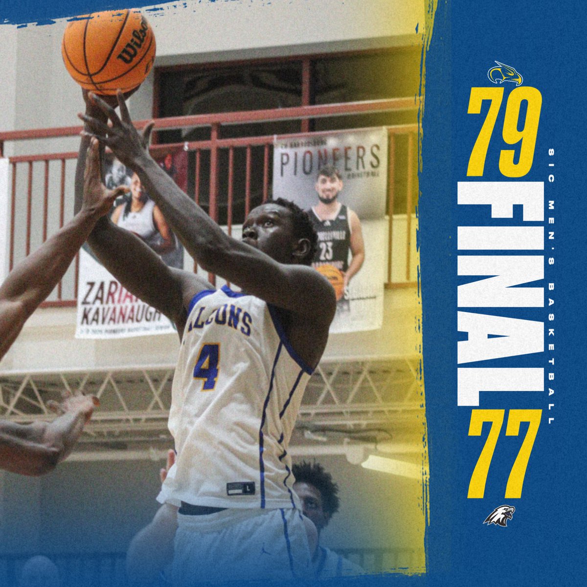 𝙁𝙄𝙉𝘼𝙇 🦅

SIC Men's Basketball won the first game of the "Visit Harrodsburg Classic" tonight with a final score of 79-77. The Falcons are back in action tomorrow at 5 p.m. EST for their second game in the classic.

#GoFalcons | #FlyWithUs