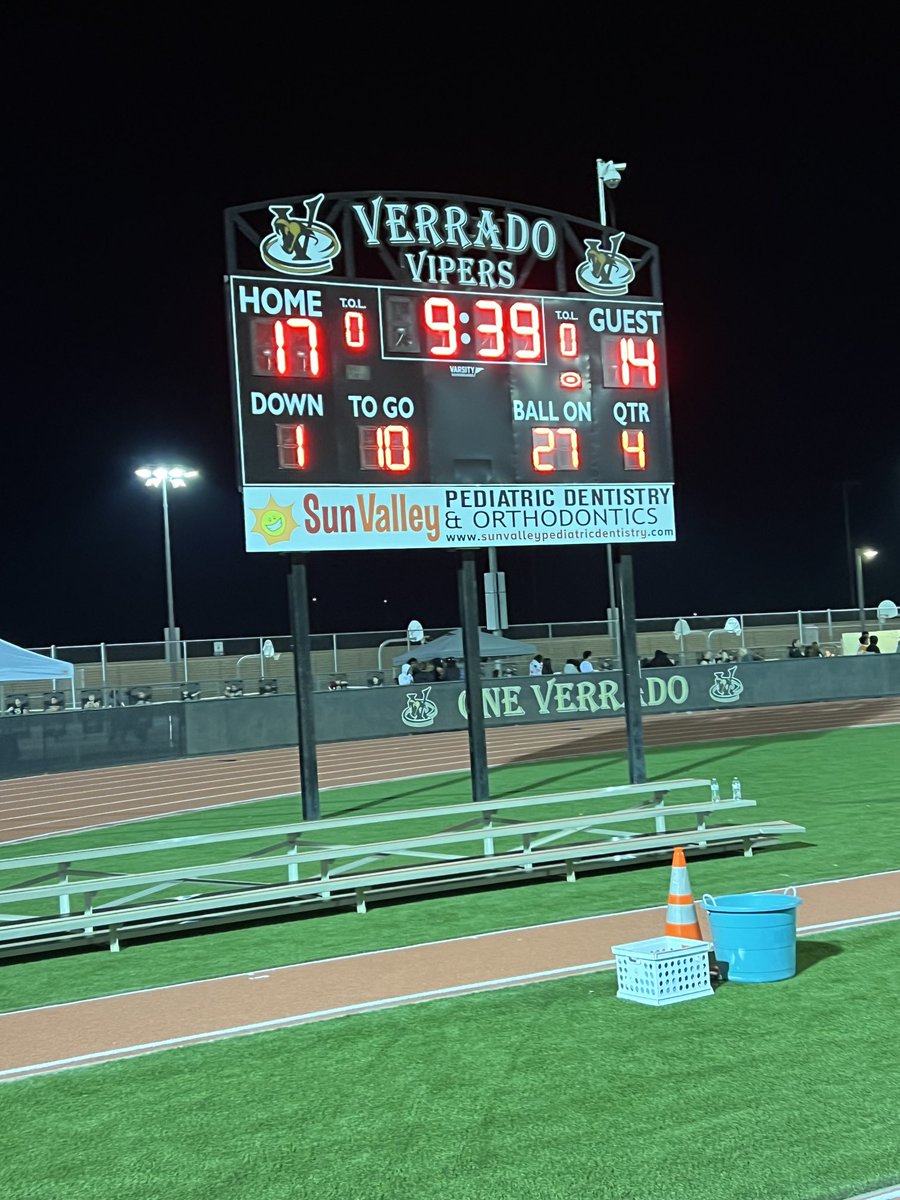That’s a final. ⁦<a href="/Verrado_Vipers/">Verrado Viper Football</a>⁩ take down NDP Saints 17-14. Travel to Buena next week. ⁦<a href="/CamCox12/">Cameron Cox</a>⁩ ⁦<a href="/LWashingtonTV/">Lina Washington</a>⁩ Do you want make the trip with us? #FNF #FridayNightFever