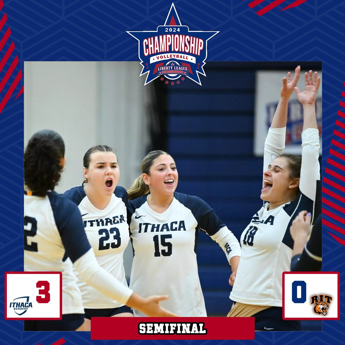LLAthletics's tweet photo. ICYMI: Results from last night's 2024 Liberty League Volleyball Semifinals! #LLVB π
#2 @HWSAthletics 3, #3 Clarkson 2
#1 @BomberSports 3, #5 RIT 0 https://t.co/D82SRlbDrY