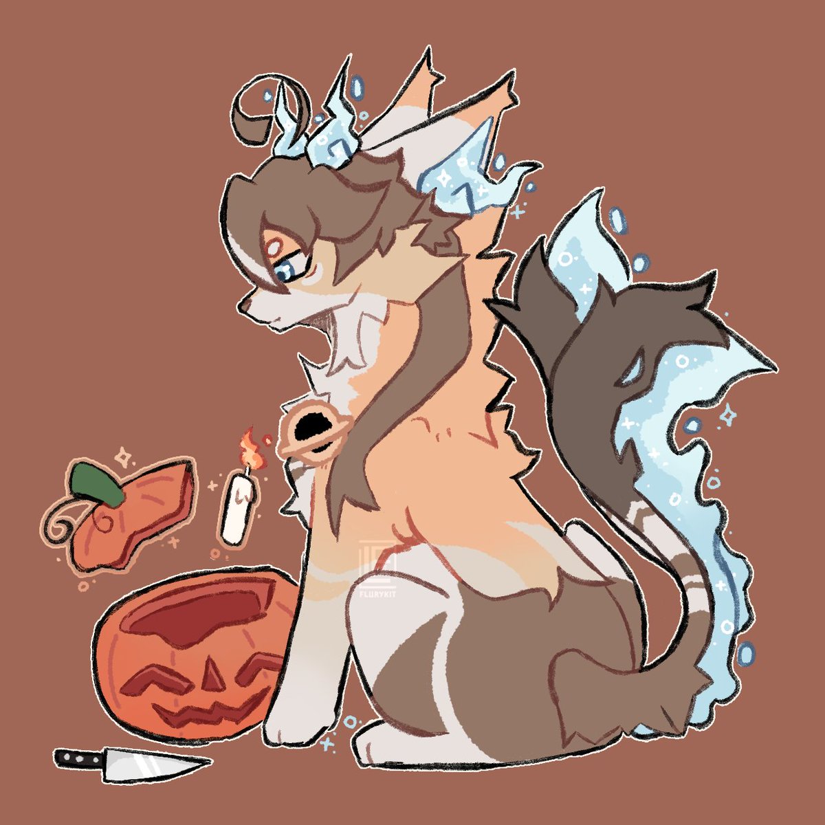 FluryKit's tweet photo. Pumpkin carving 🎃 #oc #ibisPaintX #luminites https://t.co/eW6V6tgBkz
