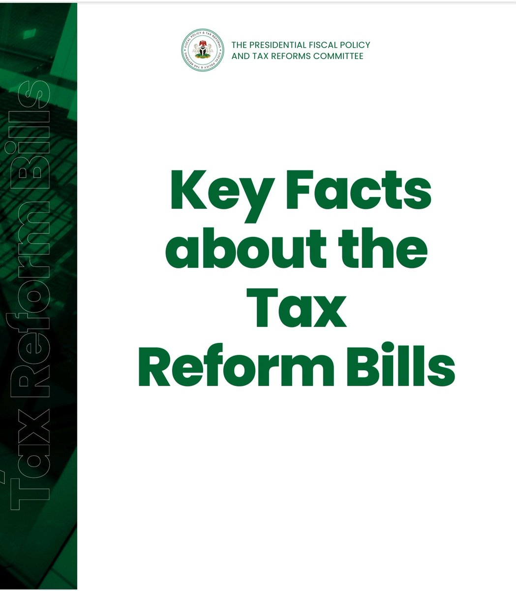 SOME KEY FACTS ABOUT NIGERIA'S TAX REFORM BILLS 

1. Changes to the income tax laws to facilitate remote work opportunities for Nigerians in Nigeria within the global business process outsourcing. This will empower our youths to play a key role in the digital economy space.

2.