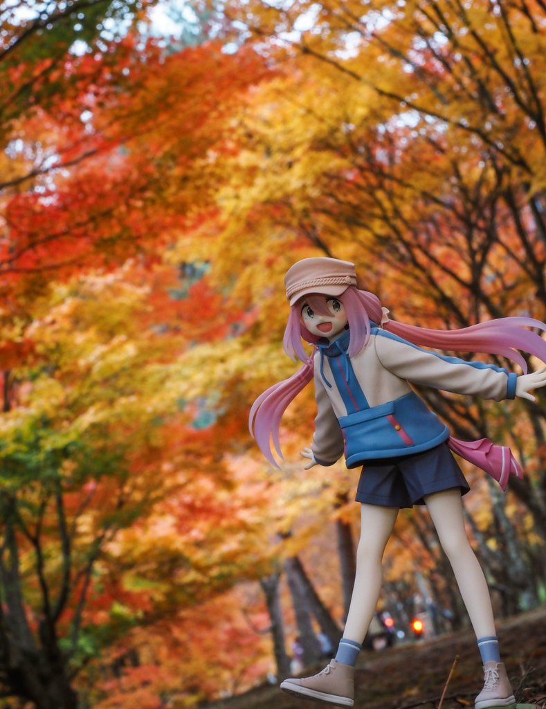 mandiuman's tweet photo. もみじ湖にて🍁📸

なでしこともみじのトンネル🍁🍁🍁(＝∪＝ )✨ https://t.co/7fZPmgHsEI