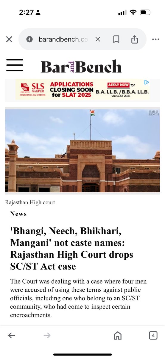 #मीडिया_का_जातिगत_तंत्र जेजमेंट का  प्रचार किया गया अब भंगी नीच,भिखारी  कहने पर SC_ST एक्ट नहीं लगेगा,जो पूर्णता ग़लत है,जो व्याख्या है उसके ऑपरेटिव पारा में कही भी इसकी व्याख्या नहीं है की इन शब्दों कहने से SC/ST नहीं लगेगा,पूरा मनु मीडिया समाज में ये भेदभाव पैदा करना चाहता है